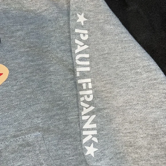 Paul Frank Kid Boy Youth Gray Zip Up Sweater Hoodie - Picture 4 of 6